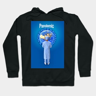 Pandemic concept with viral world globe Hoodie